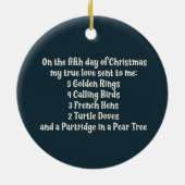 de 12 kerstdagen keramisch ornament (Achterkant)