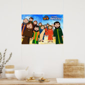 De 12 postzegels poster (Keuken)