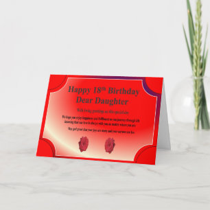 de 18de Kaart van de Verjaardag voor een Dochter