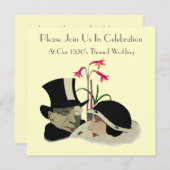 De 1920's 'Th-Wedding Invitations' Kaart (Voorkant / Achterkant)