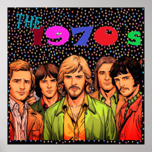 De 1970's Retro Vibe 24x24" Muurposter Poster