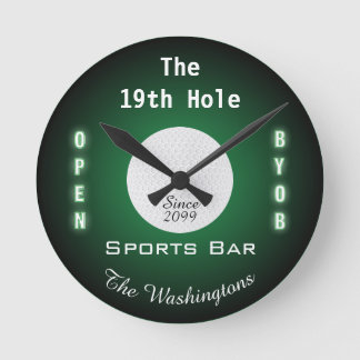 De 19e hole Golf Golfers Sport Bar Wandklok Ronde Klok