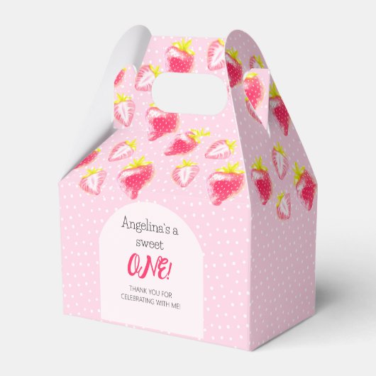 De 1e verjaardagsgunst box bedankdoosjes (Voorkant Zijde)