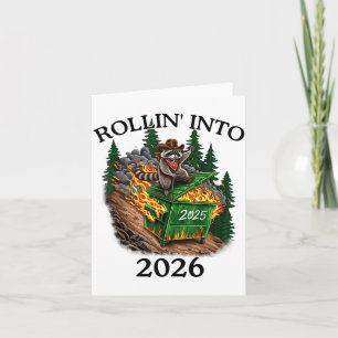 De 2026 Vuilnisbrand Nieuwjaarsfeest Pret Kaart