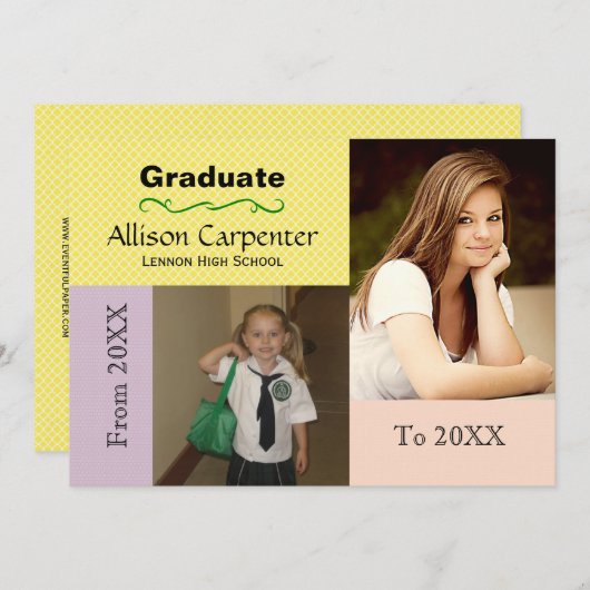 De 20XX À 20XX 2 Photo - Grad Faire-part (Devant / Derrière)