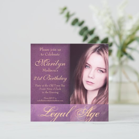 De 21e verjaardag van het meisje kaart (Staand voorkant)