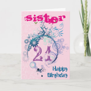 de 21ste Kaart van de Verjaardag voor Zuster
