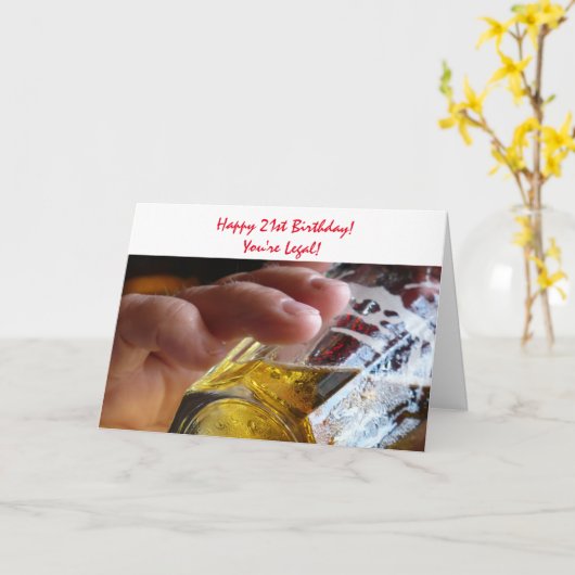 de 21ste Verjaardag, bier, u is wettelijk! Kaart (Gele Bloem)