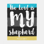 De 23e Psalm Black met White Hand Lettered Fleece Deken (Voorkant)