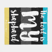 De 23e Psalm Black met White Hand Lettered Fleece Deken (Voorkant (Horizontaal))