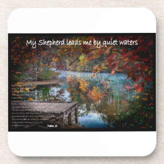 De 23ste psalm in een wandtapijt bier onderzetter