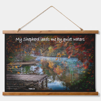 De 23ste psalm in een wandtapijt hangend wandkleed
