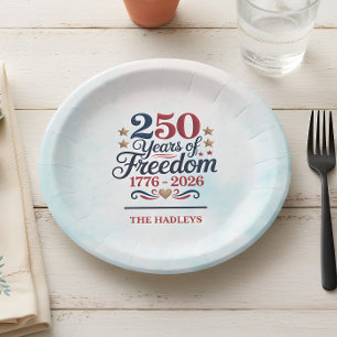 De 250e verjaardag van Amerika aan de hemel Papieren Bordje