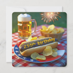 De 250ste verjaardag van de Amerikaanse hotdog Kaart