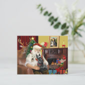 De 2 Schotse Terriers van Santa Feestdagenkaart (Staand voorkant)