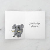 de 2de Kaart van de Verjaardag - Olifant, Giraffe, (Binnen)