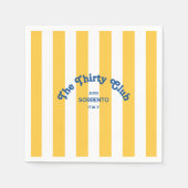 De 30 Club Yellow Beach Stripe 30e verjaardag Servet (Voorkant)