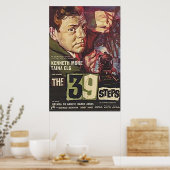 De 39 stappen van Hitchcock Wallpaper Poster (Keuken)