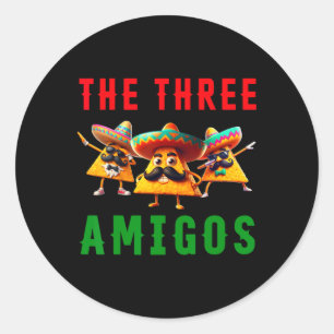 De 3 drie Amigos drie vrienden Tres Amigos Cinco Ronde Sticker