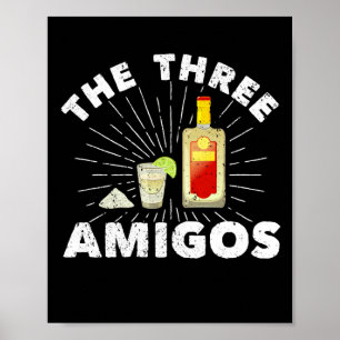 De 3 Mexicaanse Limoen Amigos Salt Tequila Poster