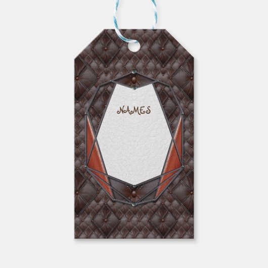 De 3D lederen academie decor Labels Cadeaulabel (Voorkant)