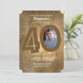 de 40ste Uitnodiging van de Foto van de Verjaardag (Staand voorkant)