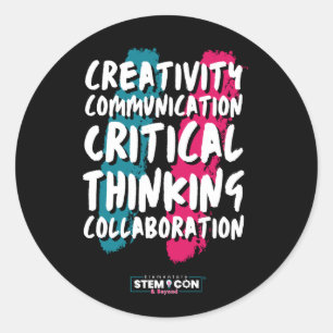 De 4 C's van STEM Round Sticker