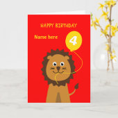 de 4de verjaardagsleeuw voegt het rood van kaart (Gele Bloem)