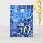 de 50ste kaart van de Verjaardag met abstracte (Gele Bloem)