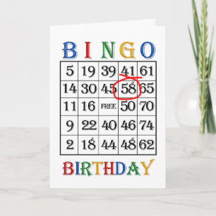 de 58ste kaart van Bingo van de Verjaardag