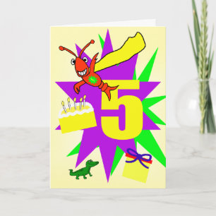 De 5e verjaardag van Whimsical Boy Kaart