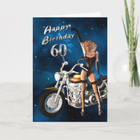 de 60ste kaart van de Verjaardag met een motor