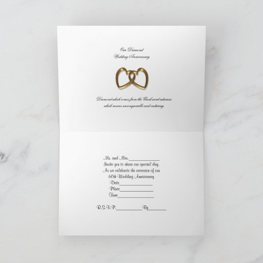 de 60ste uitnodigings wit satijn van de (Binnen)