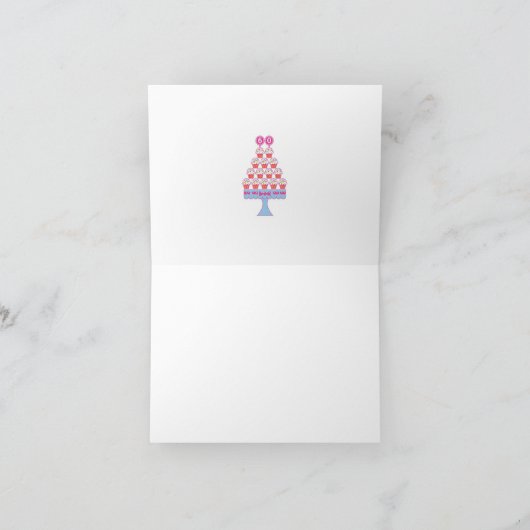 de 60ste Verjaardag Cupcakes dankt u kaardt Bedankkaart (Binnen)