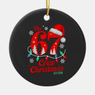 De 67 Kerst Crew Editie Zes Zeven Brainrot Keramisch Ornament