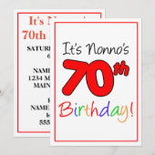 De 70e verjaardag van Nonno van de verjaardag van  Kaart (Voorkant / Achterkant)