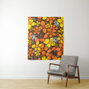 De 70s Retro Flower Glam #1 #floral #decor #art Wandkleed