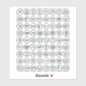De 72 Demon Sigils van Ars Goetia Sticker (Vel)