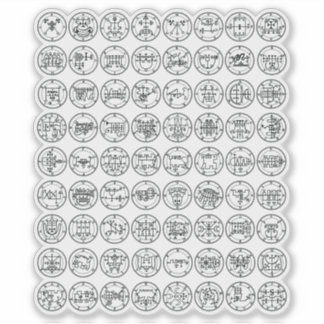 De 72 Demon Sigils van Ars Goetia Sticker