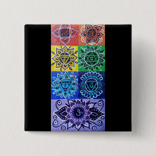 De 7 Chakra's Button