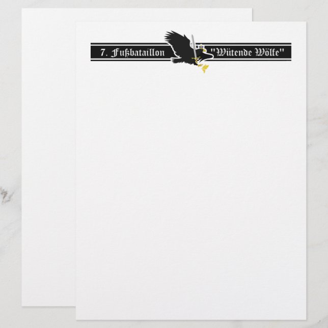 De 7. Fuß Briefhoofd (Voorkant / Achterkant)