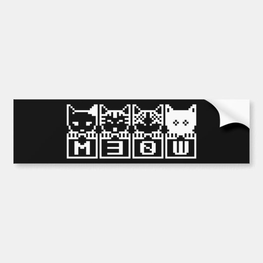 DE 8-BITS CATS M30W BUMPERSTICKER (Voorkant)