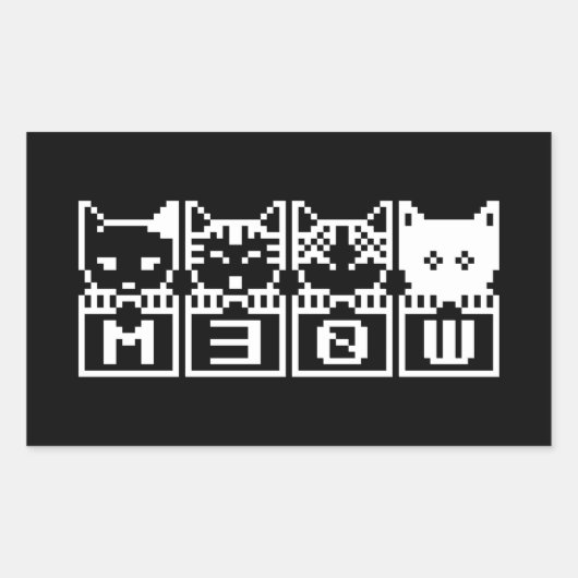 DE 8-BITS CATS M30W RECHTHOEKIGE STICKER (Voorkant)