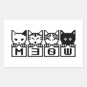DE 8-BITS CATS M30W RECHTHOEKIGE STICKER