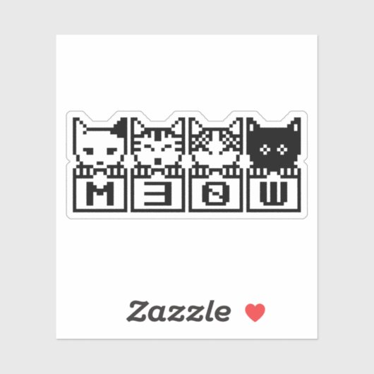 DE 8-BITS CATS M30W STICKER (Vel)