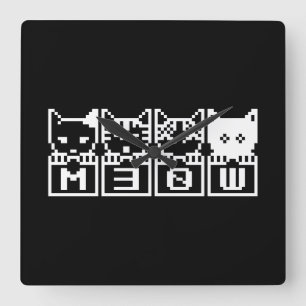 DE 8-BITS CATS M30W VIERKANTE KLOK