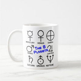 De 8 planeten door symbool mok