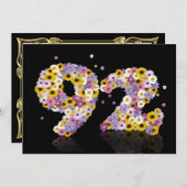 de 92ste partij van de Verjaardag, met gebloeide Kaart (Voorkant / Achterkant)