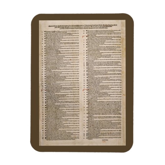 De 95 Theses (Martin Luther) Magneet (Verticaal)