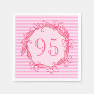 De 95ste Verjaardag Mooie Roze Swirly van vrouwen Servet